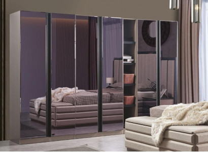 Modern wardrobe furniture bedroom luxury gray cabinet china.